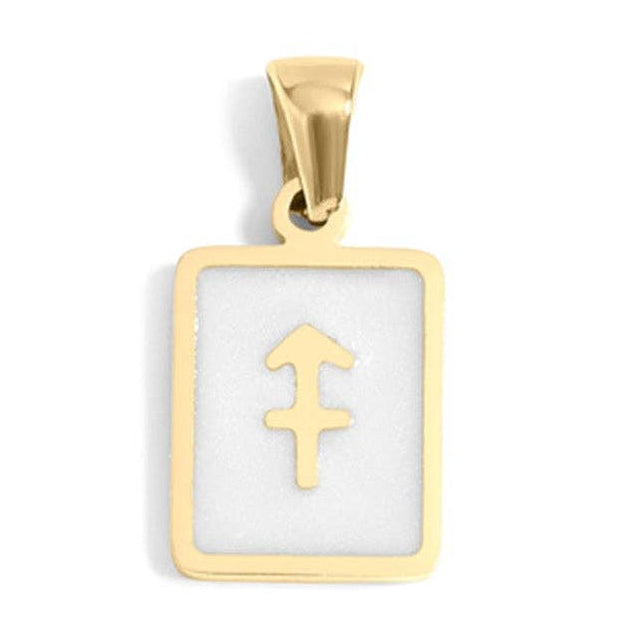 Sagittarius Zodiac Card Charm in Gold
