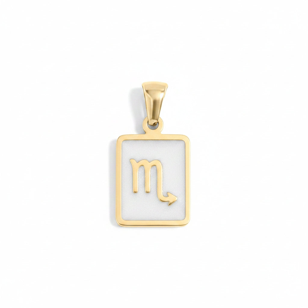Scorpio Zodiac Card Charm in Gold