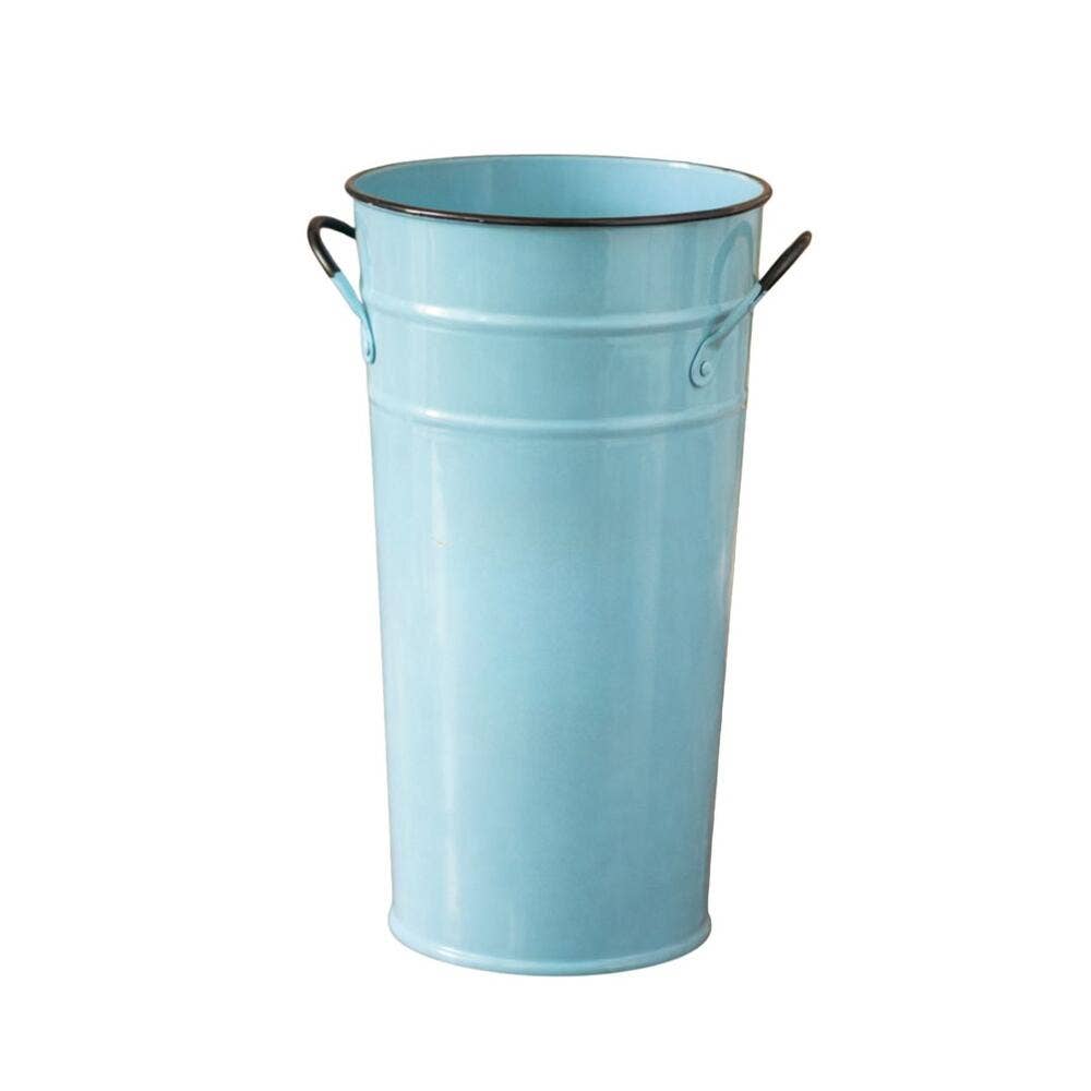 18" Enamelware Metal French Floral Bucket