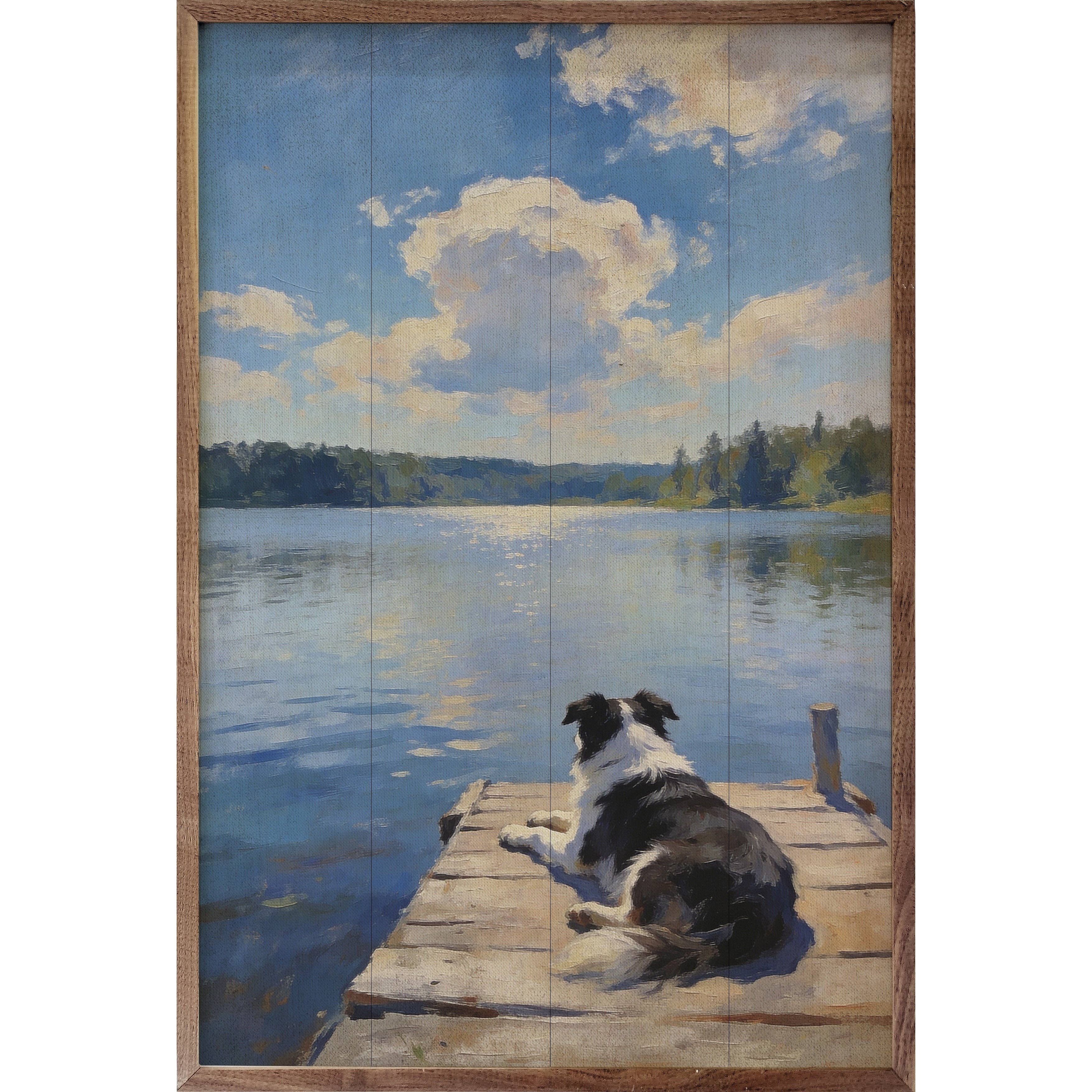 Lakeside Australian Shepherd — Framed Wall Art, 16x24