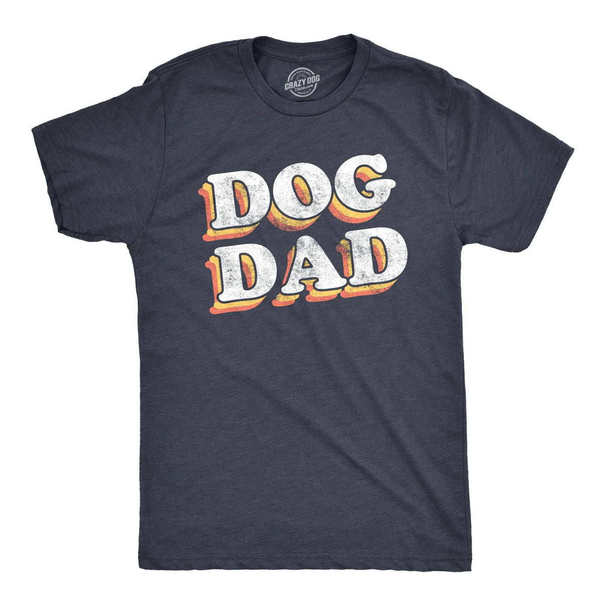 Dog Dad Retro Men's T Shirt: Heather Navy