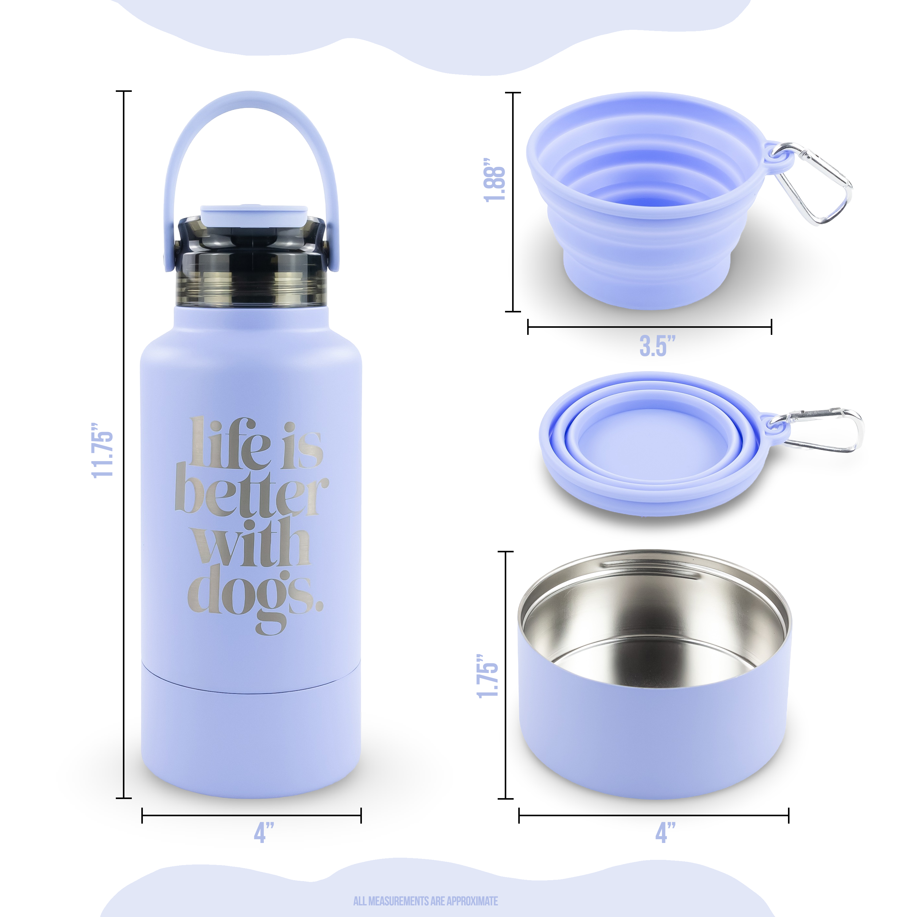 Wonderful Dogs Travel Companion Water Bottle & Bowl Set