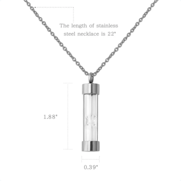 Hourglass Memorial Urn Necklace