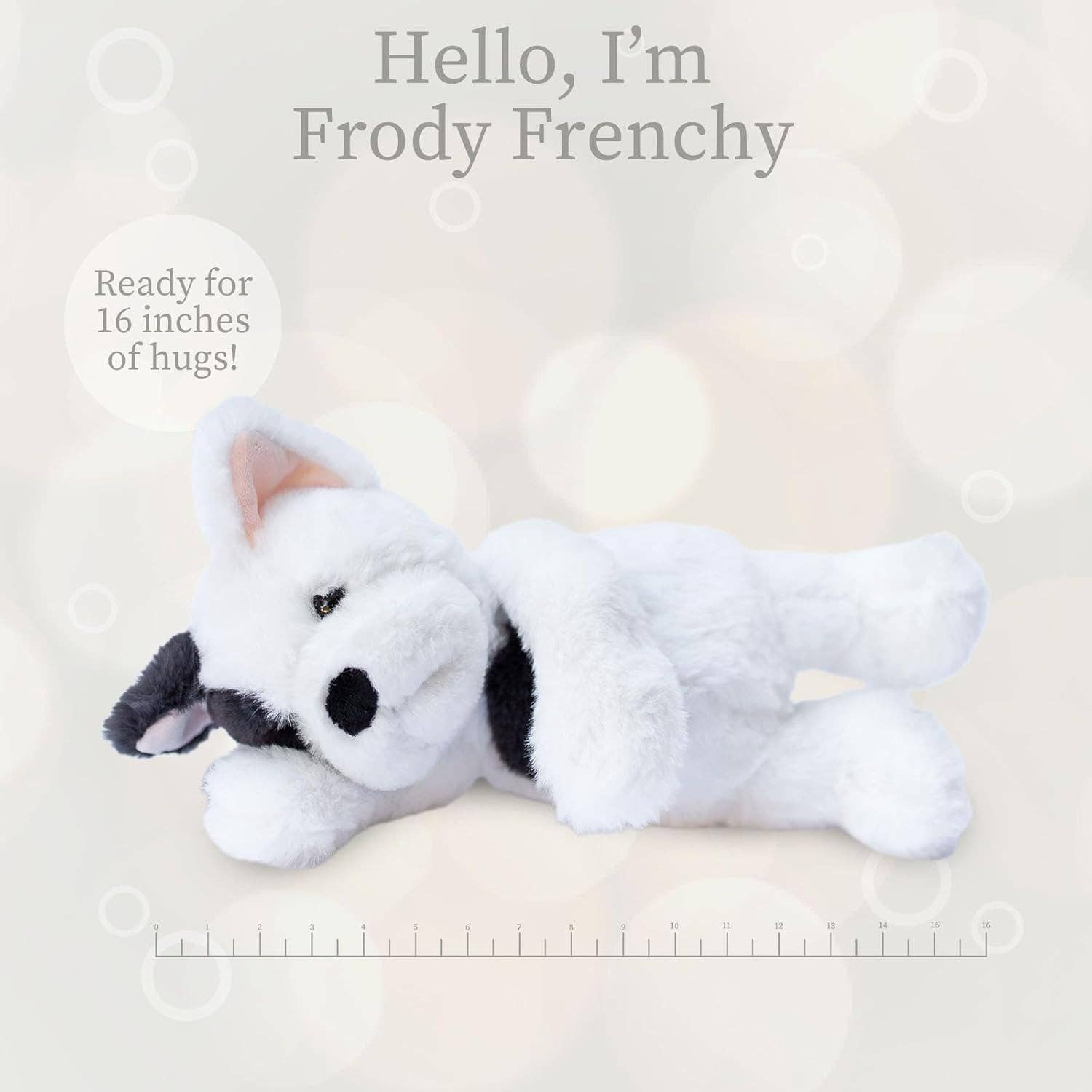 Frody Frenchy Dog Plush Toy - World's Softest Lushee 16 inch