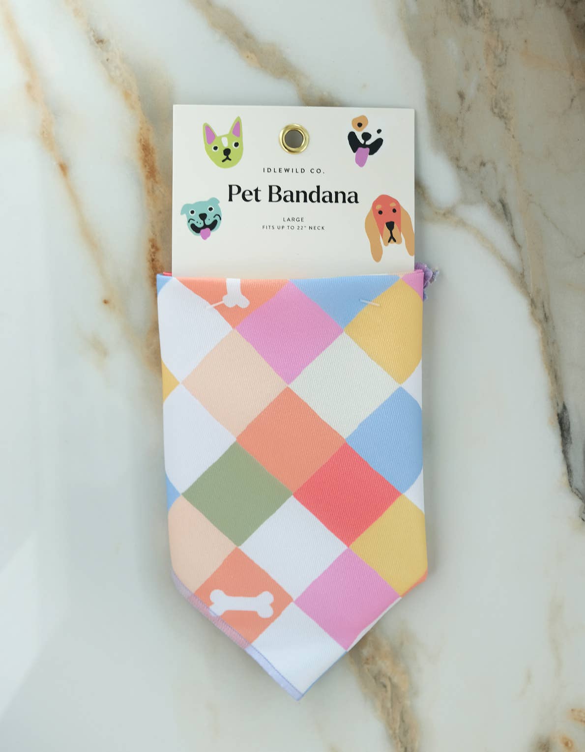Rainbow Checkered Pet Bandanas