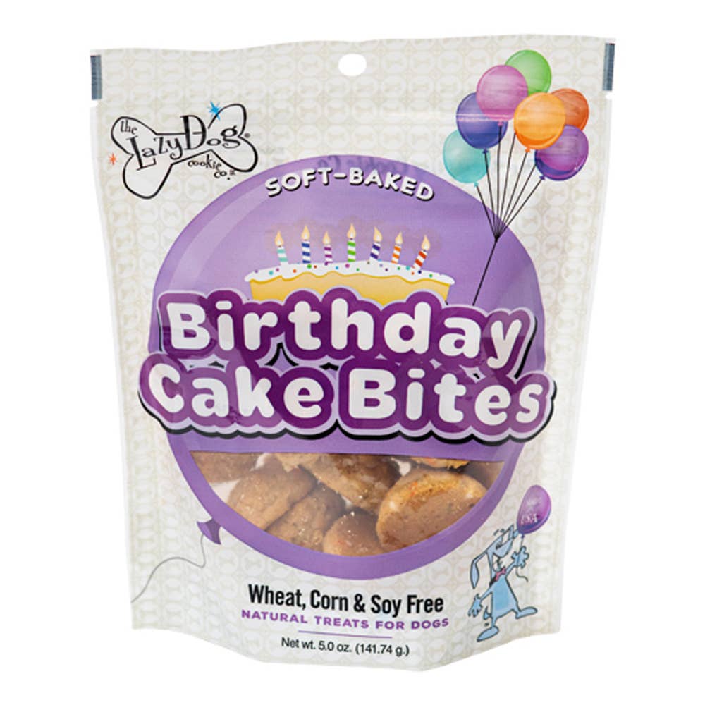 Birthday Cake Bites Dog Treats | Lazy Dog Cookie Co. 5oz