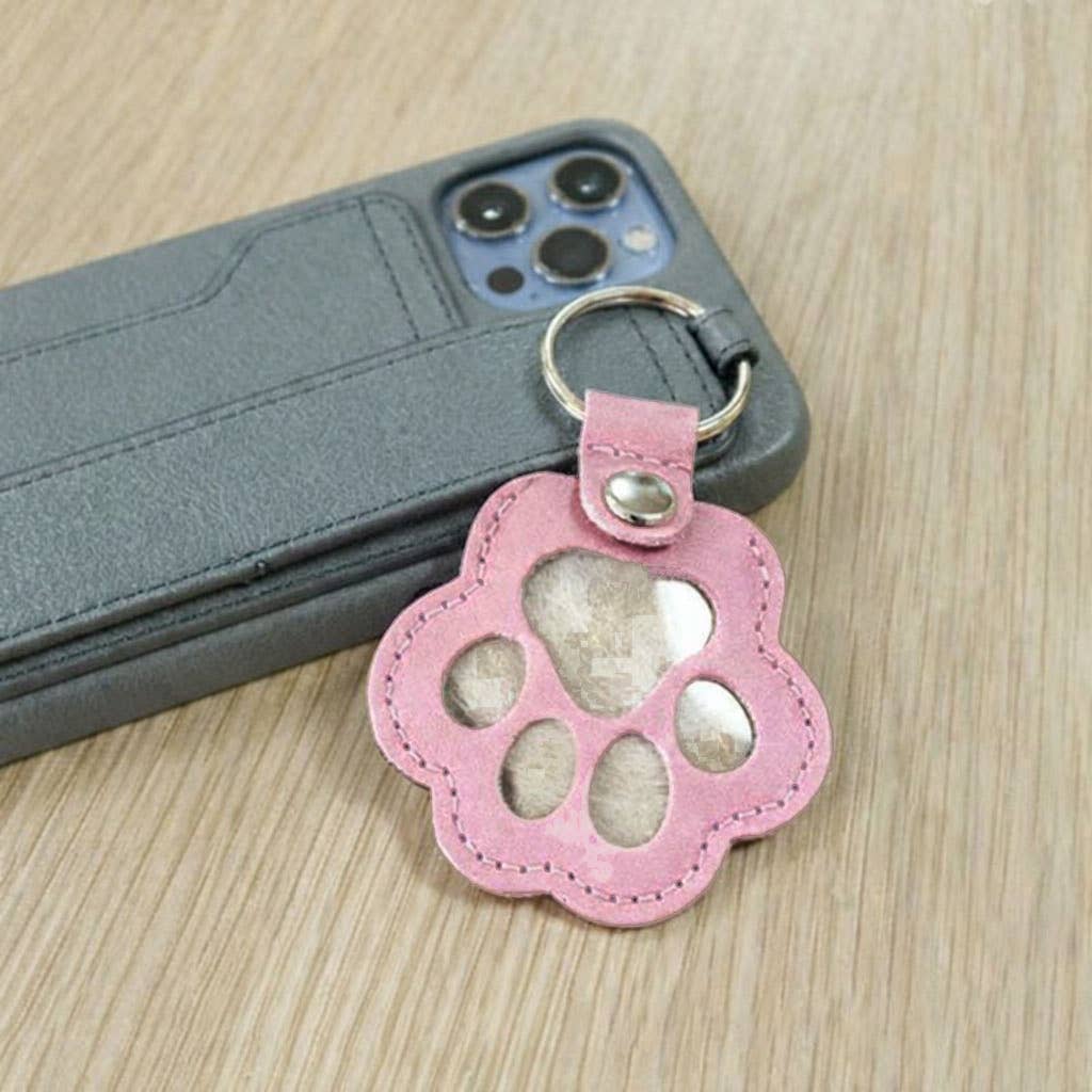 Pet Keepsake Fur & Photo Paw Keychain