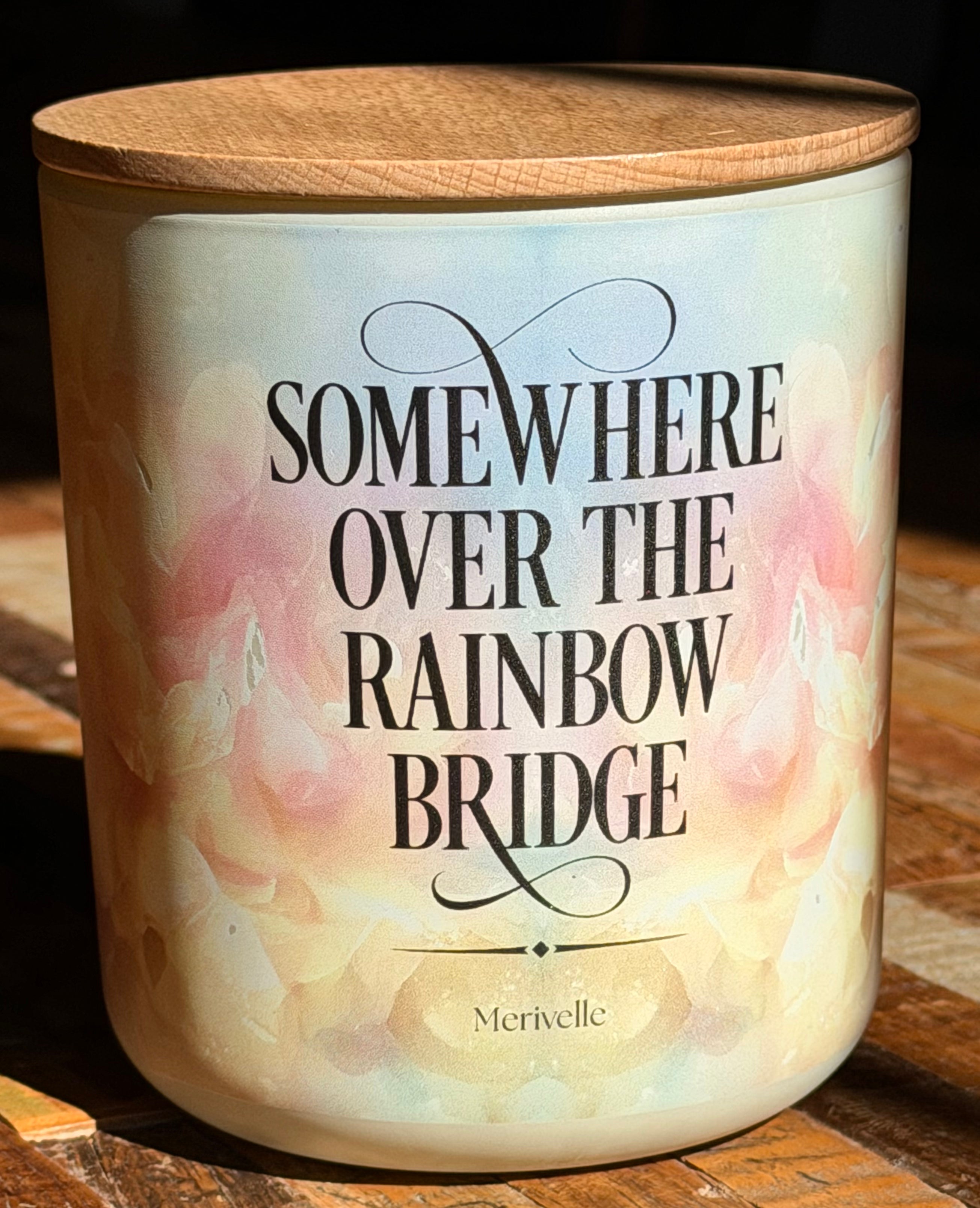 Somewhere Over the Rainbow Bridge Pet Remembrance Candle