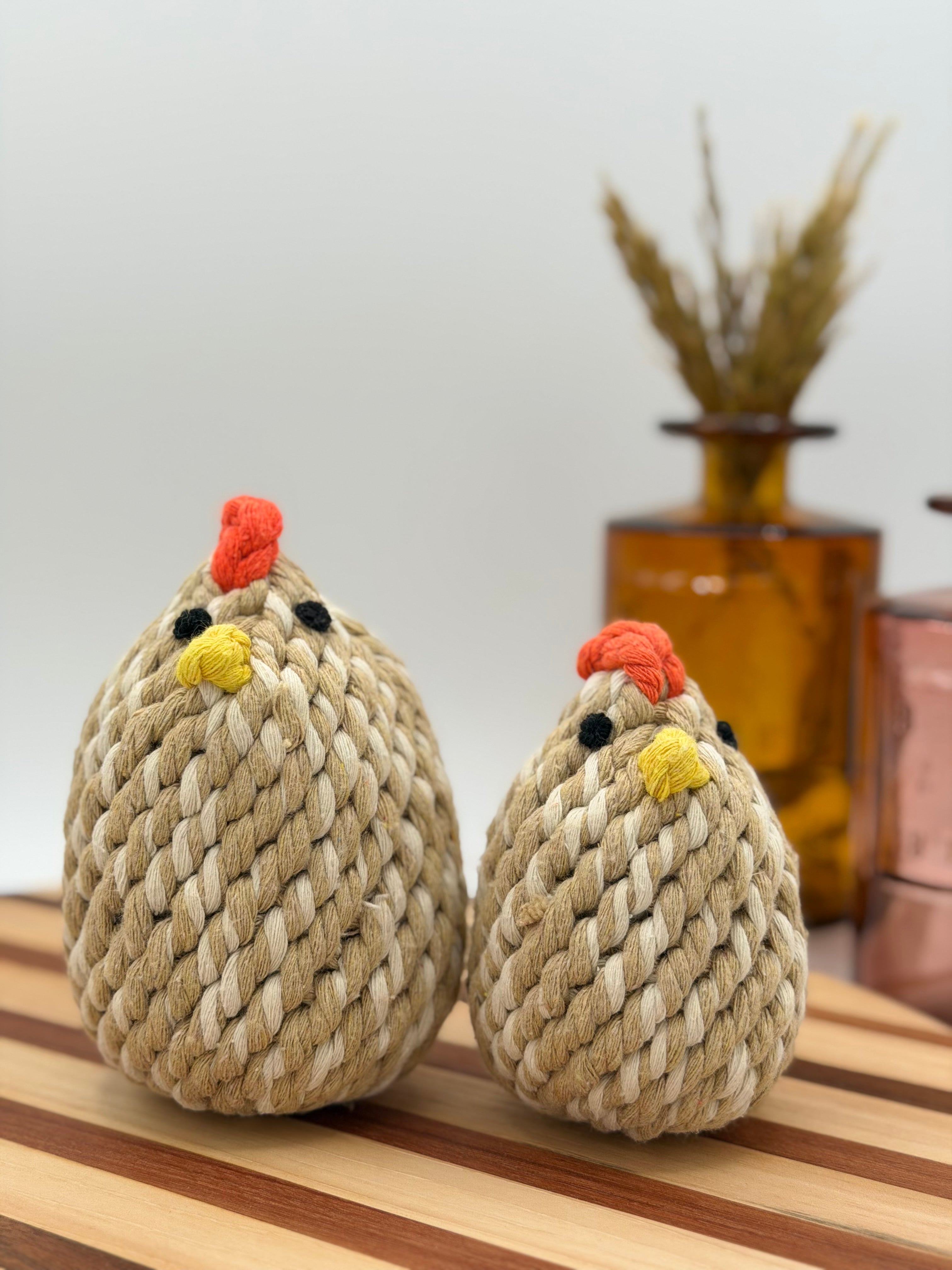 The Mama Hen & Little Chick Rope Pet Toy Set