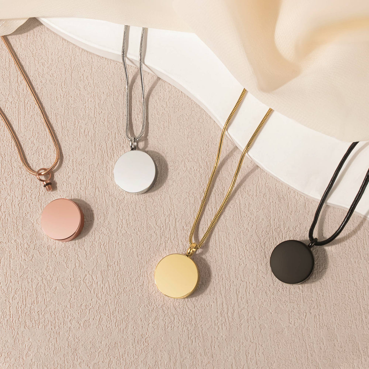 Round Memorial Urn Necklace