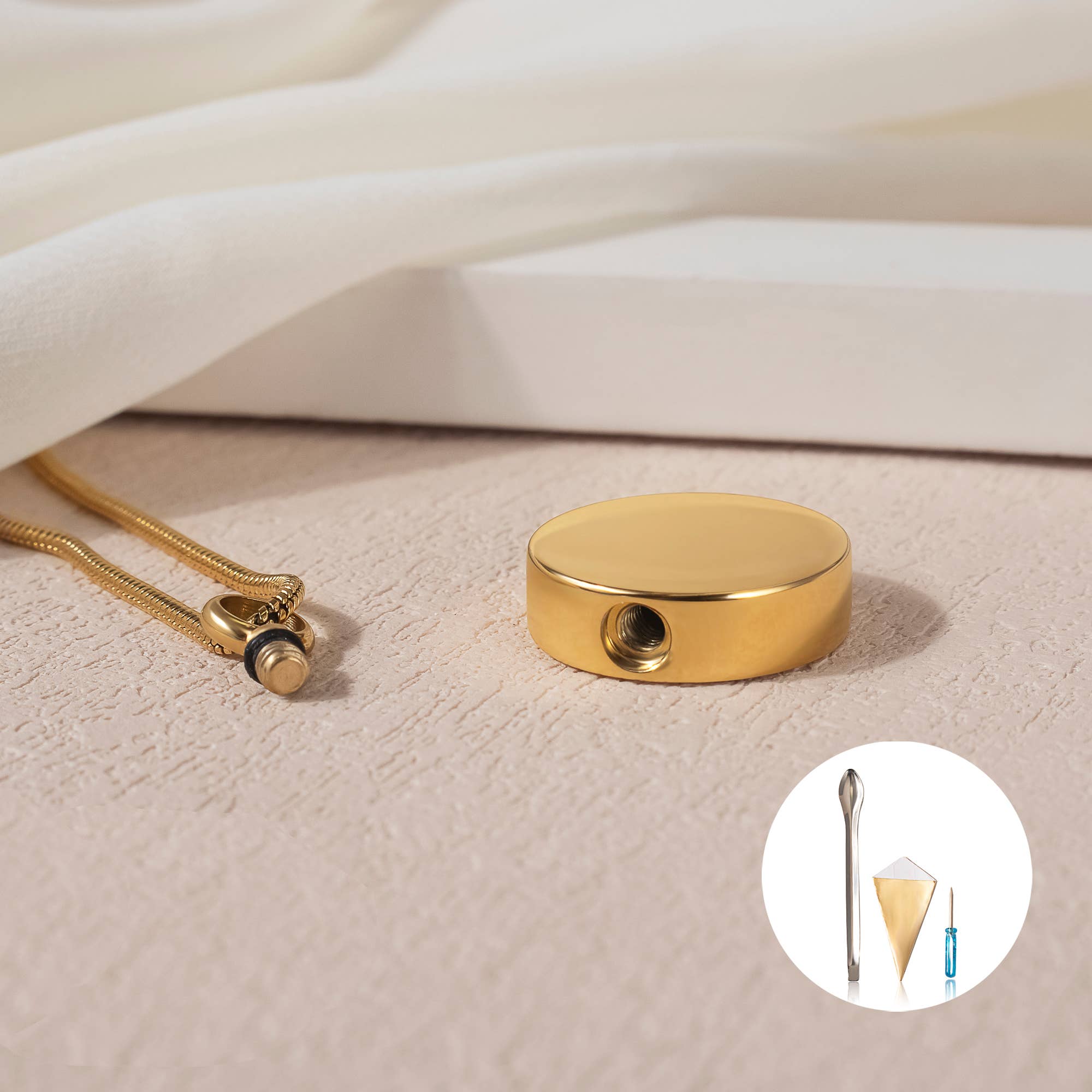 Round Memorial Urn Necklace