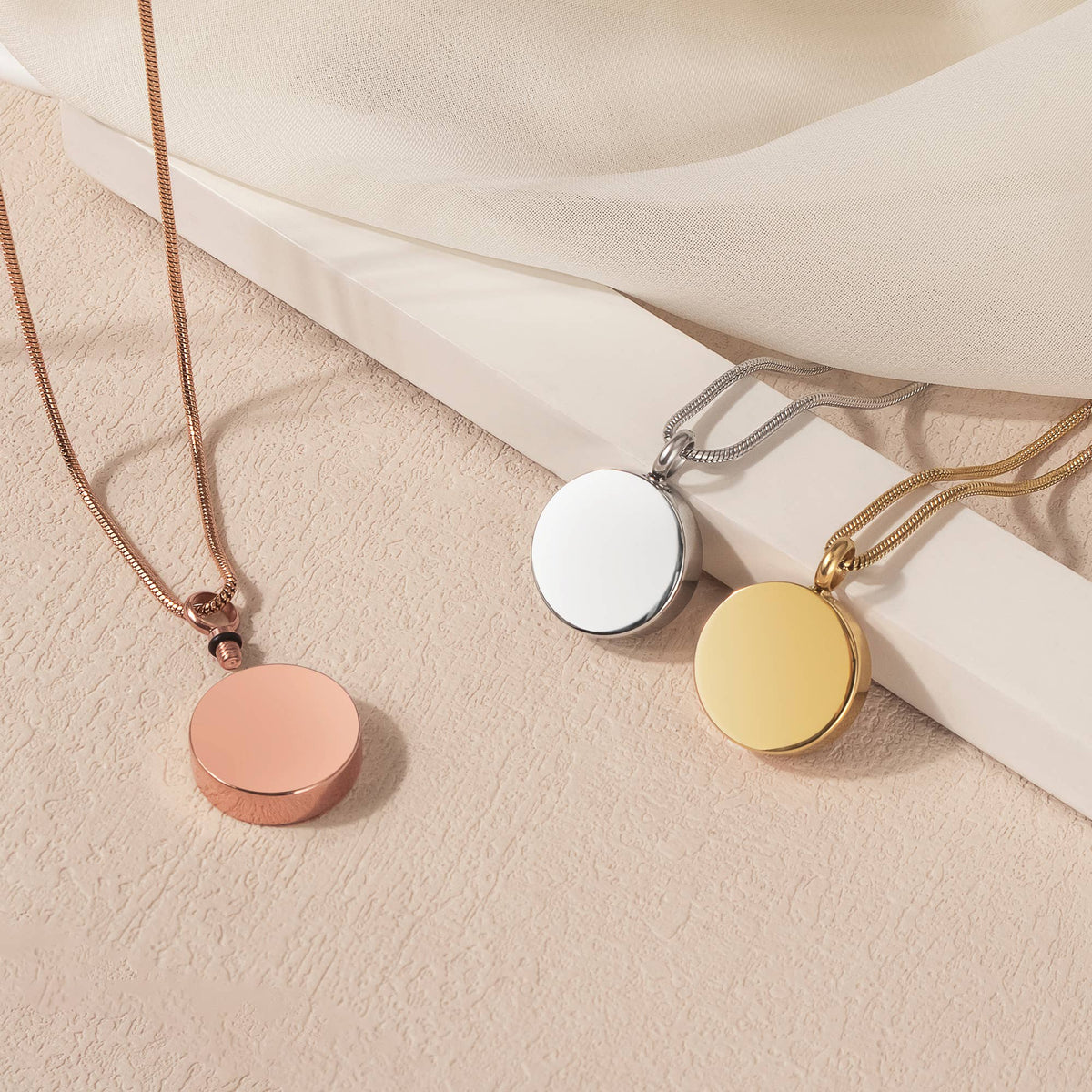 Round Memorial Urn Necklace