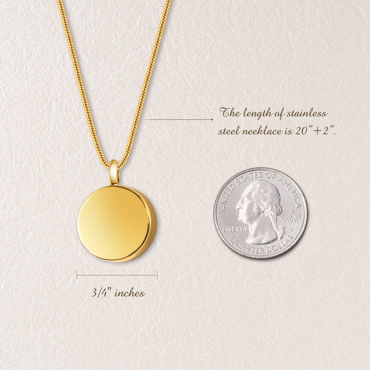 Round Memorial Urn Necklace