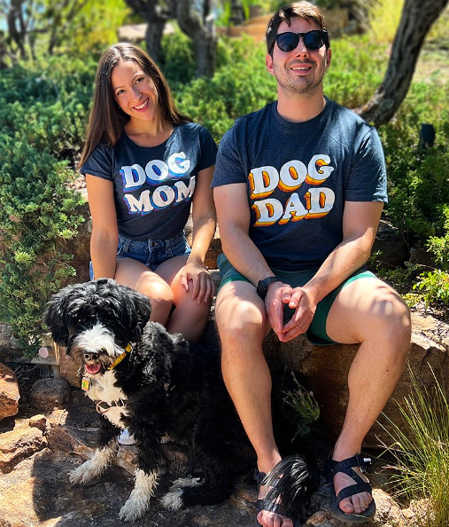 Dog Dad Retro Men's T Shirt: Heather Navy