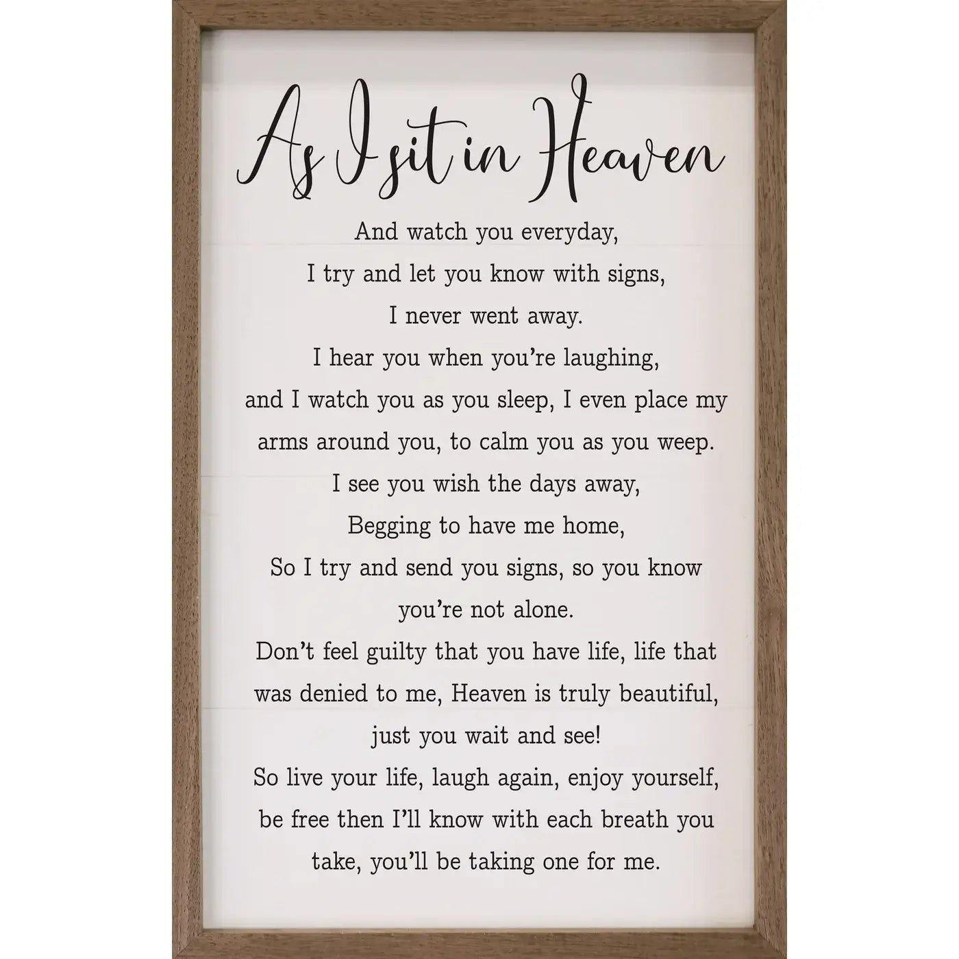 As I Sit in Heaven — Framed Memorial Art, 10x16