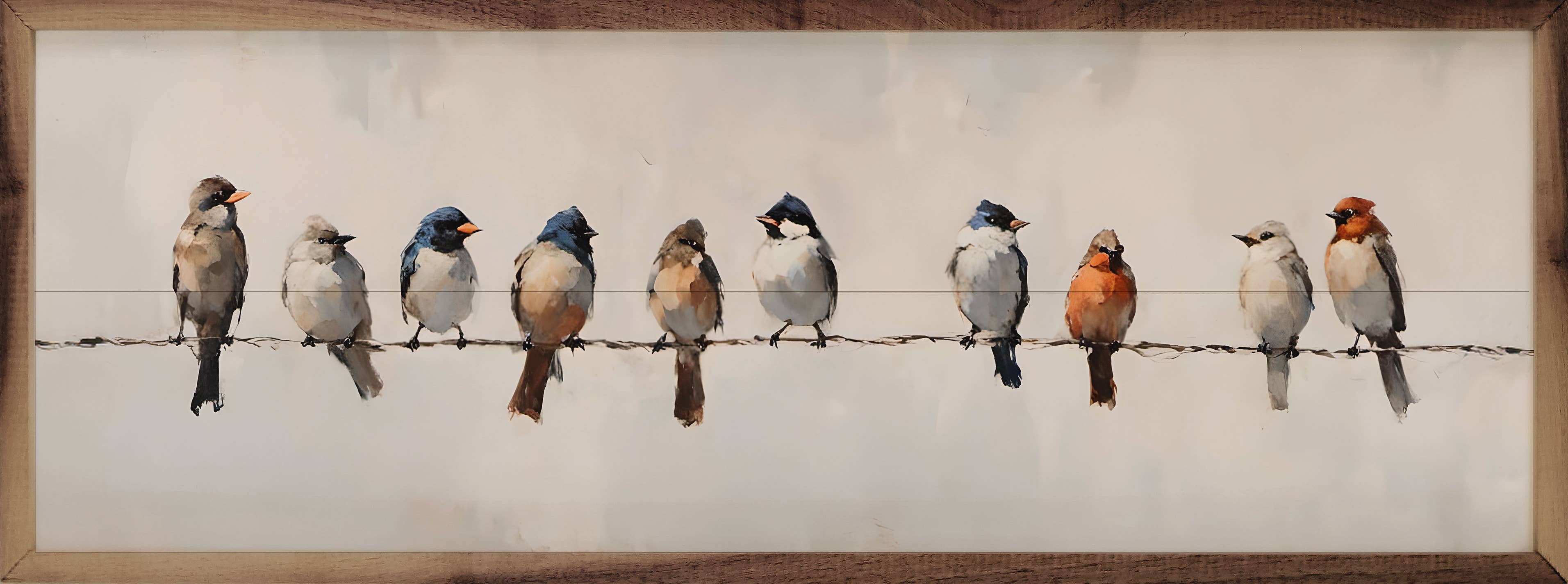 Birds on a Wire — Framed Wall Art, 24x8