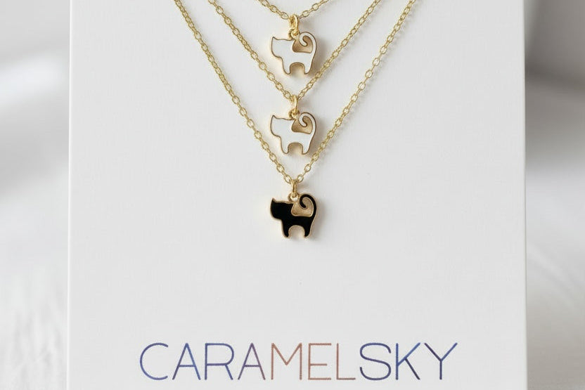 Kind-Hearted Woman Cat Silhouette Necklace