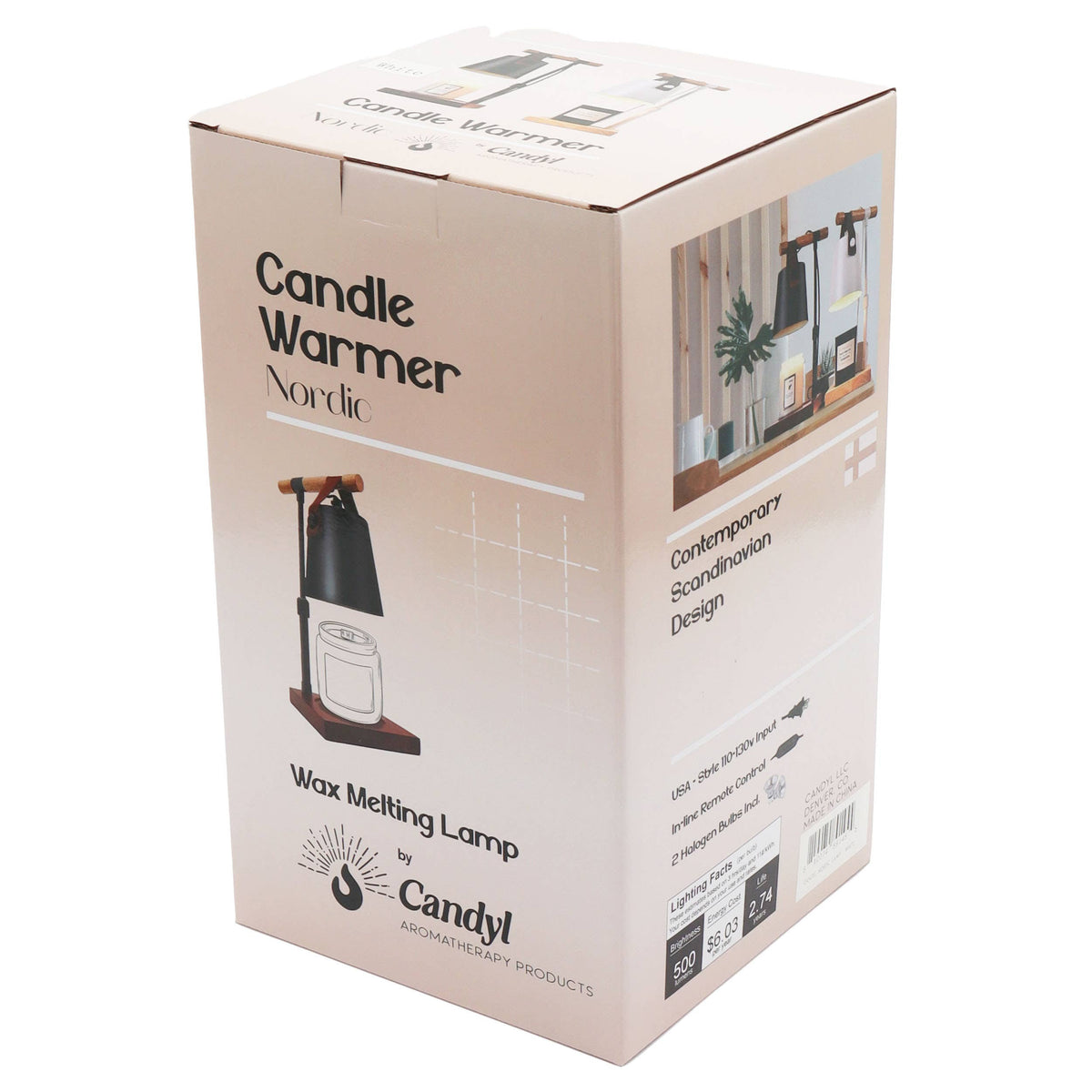 Nordic Adjustable Candle Warmer Lamp: Black