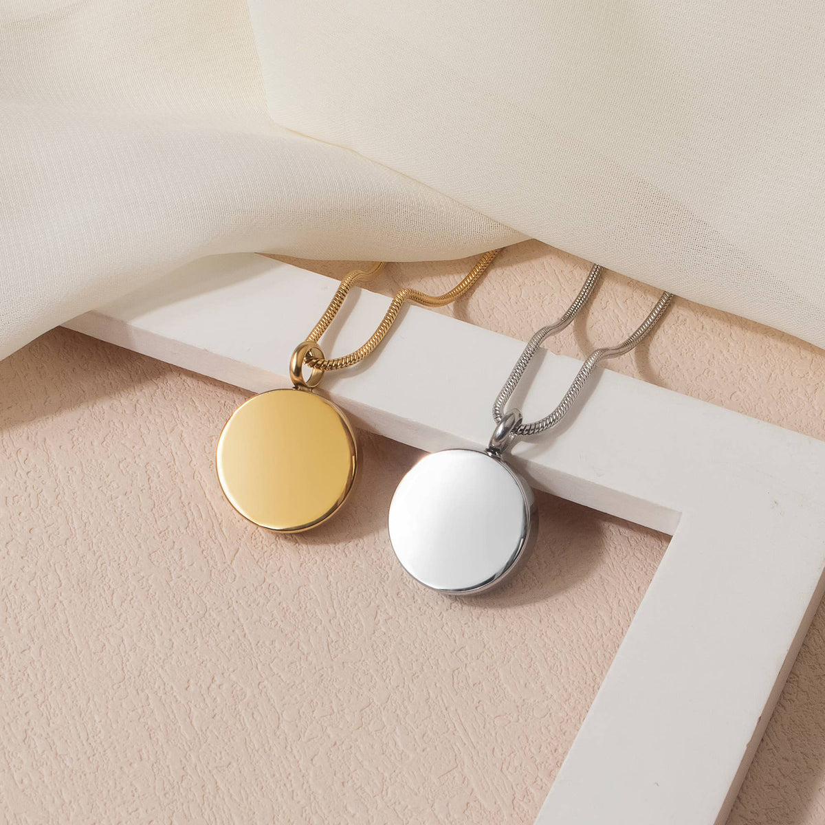 Round Memorial Urn Necklace