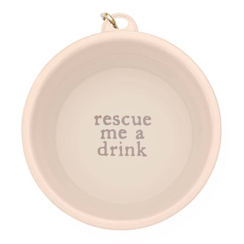 Rescue Me a Drink - Large Collapsible Dog Bowl with Carabiner