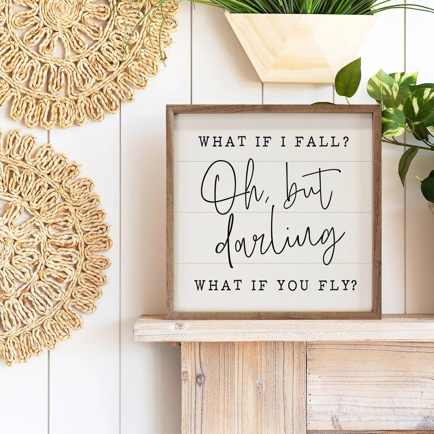 Oh But Darling, What If You Fly — Framed Wall Art, 4x4
