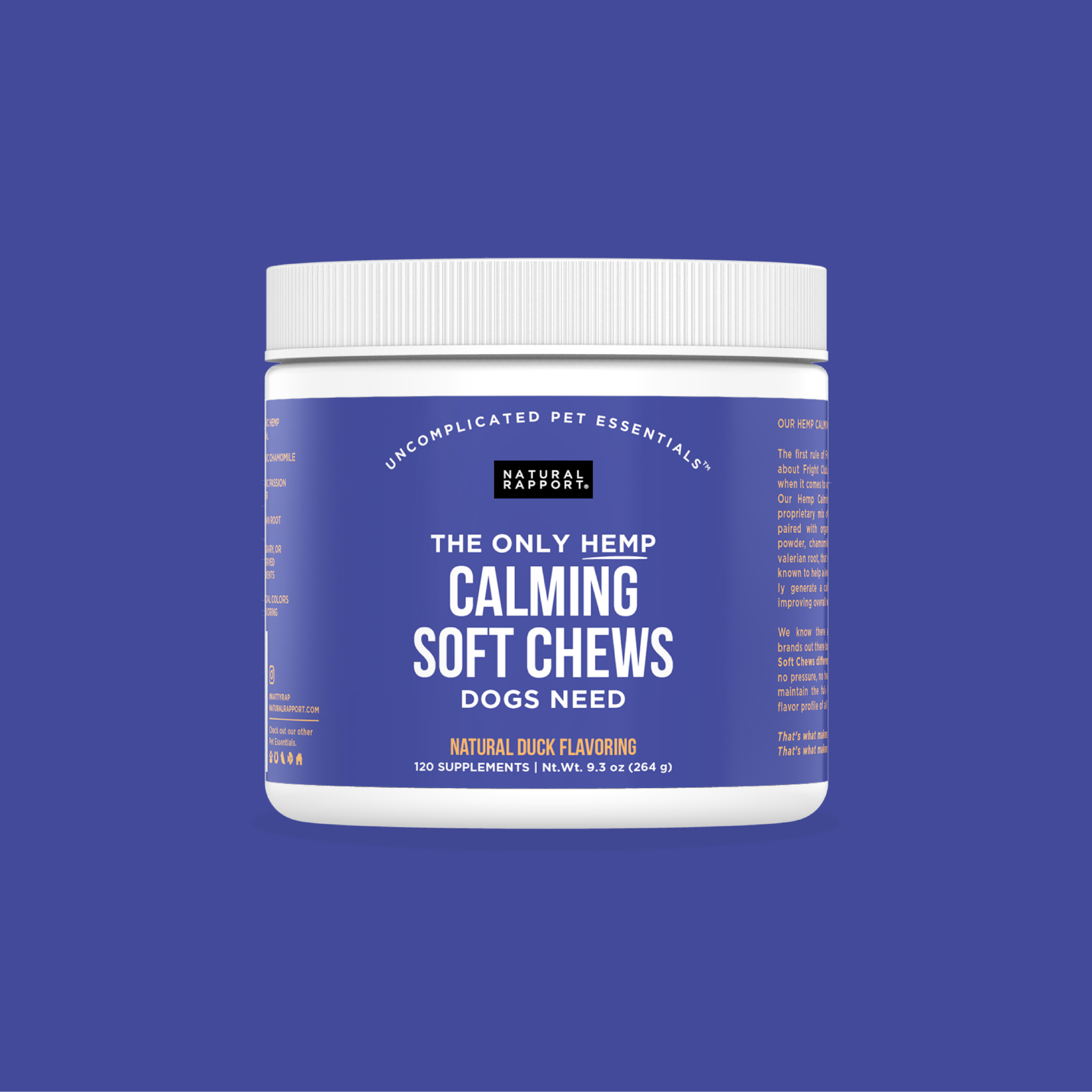 Hemp Calming Soft Chews for Dogs – 120 Count