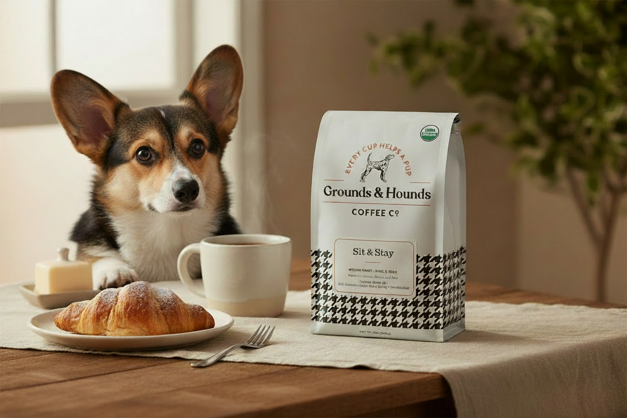 Grounds & Hounds – Corgi Breakfast Table Refined