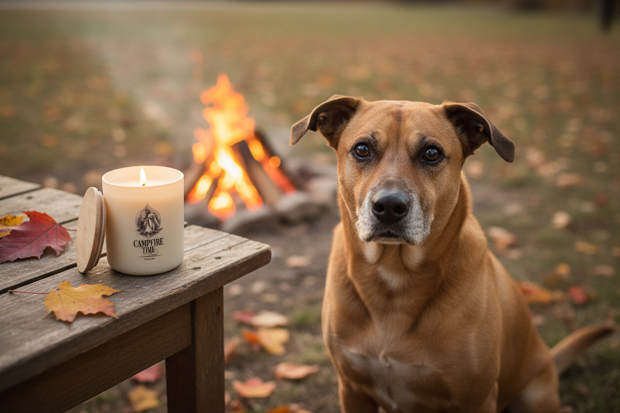Henry with Campfire Time Candle