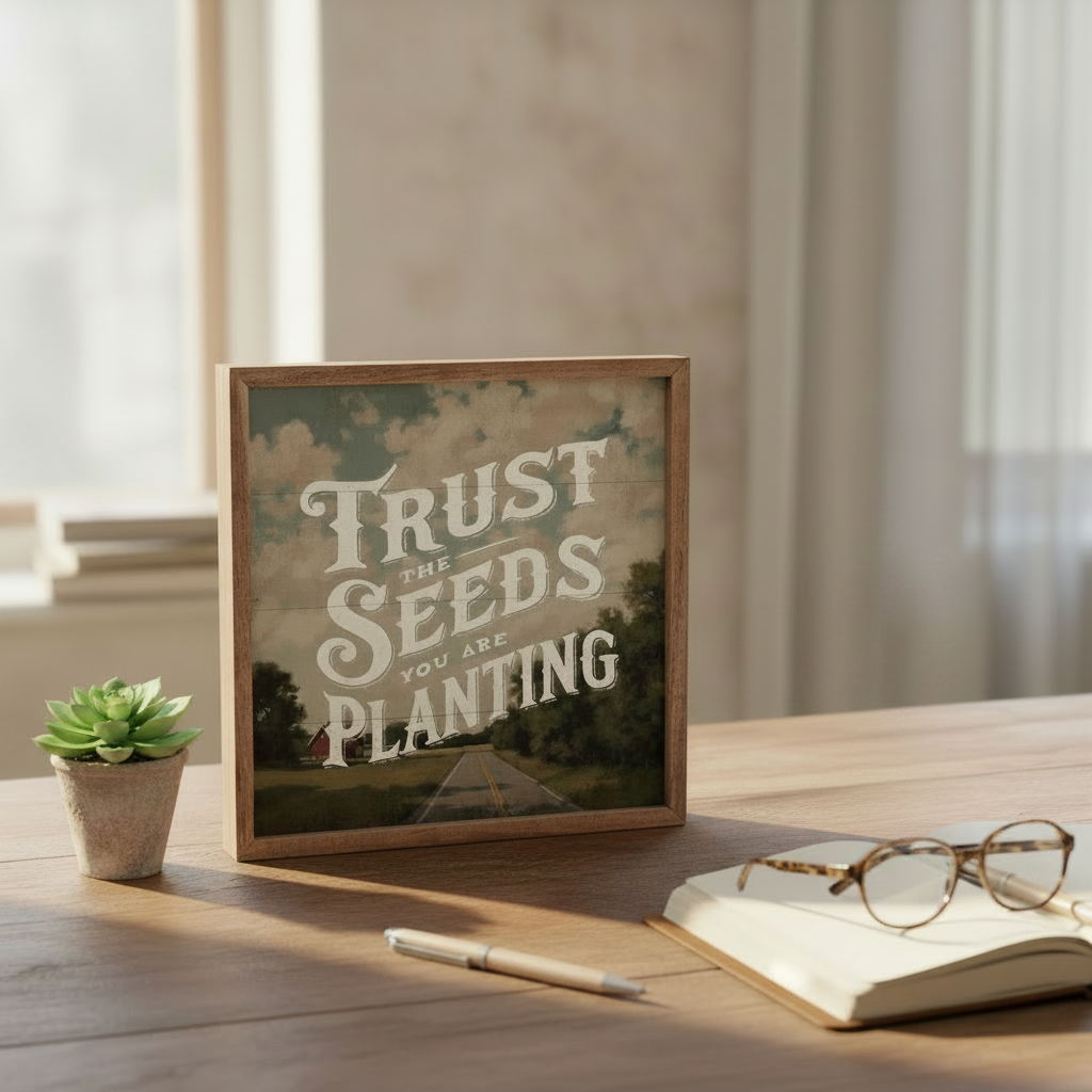 Trust the Seeds You Are Planting | Wood Wall Art, 4x4