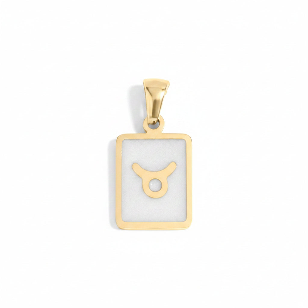 Taurus Zodiac Card Charm in Gold