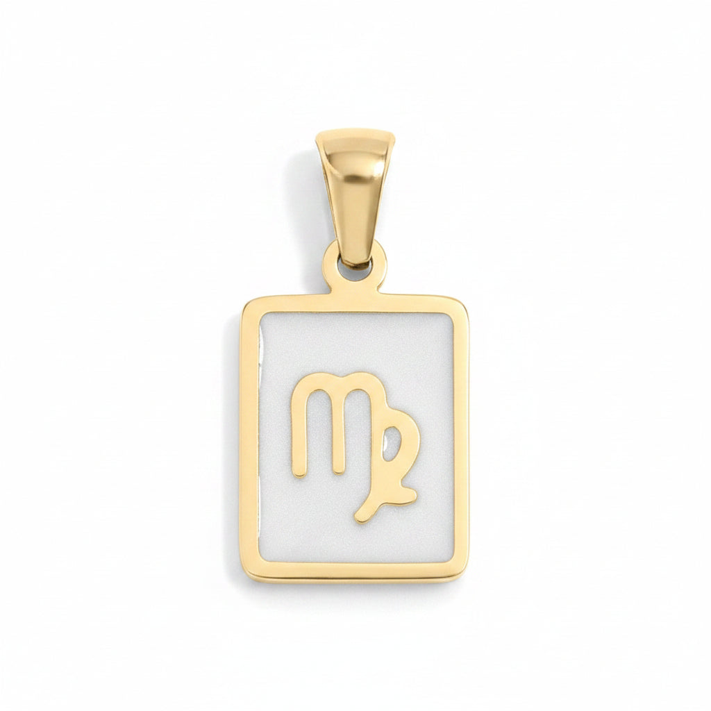 Virgo Zodiac Card Charm in Gold