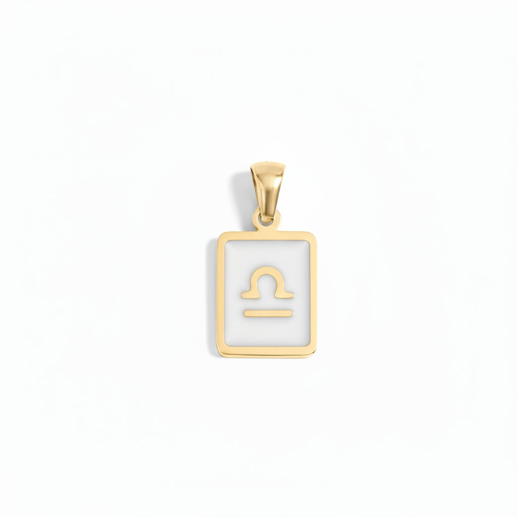 Libra Zodiac Card Charm in Gold