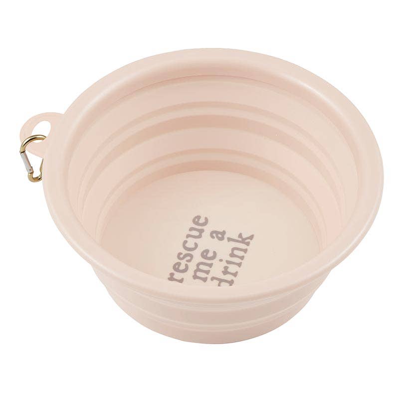 Rescue Me a Drink - Large Collapsible Dog Bowl with Carabiner