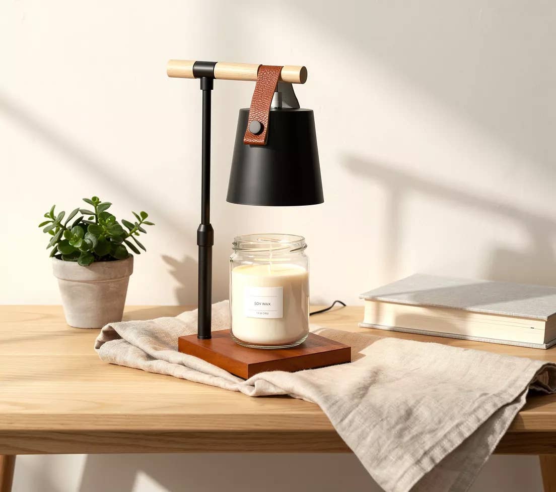 Nordic Adjustable Candle Warmer Lamp: Black