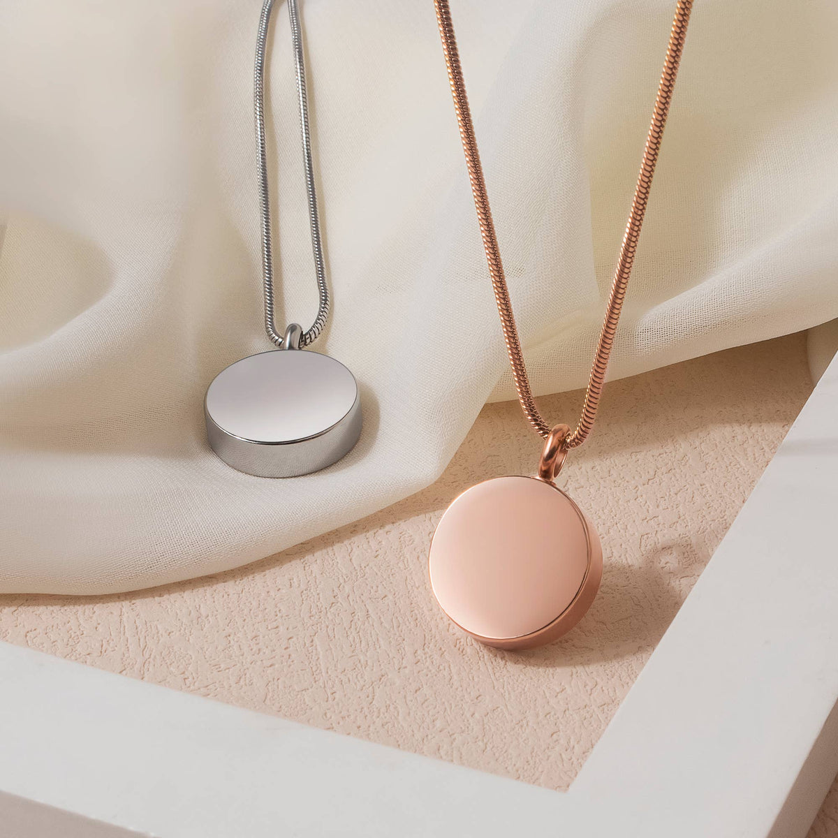 Round Memorial Urn Necklace