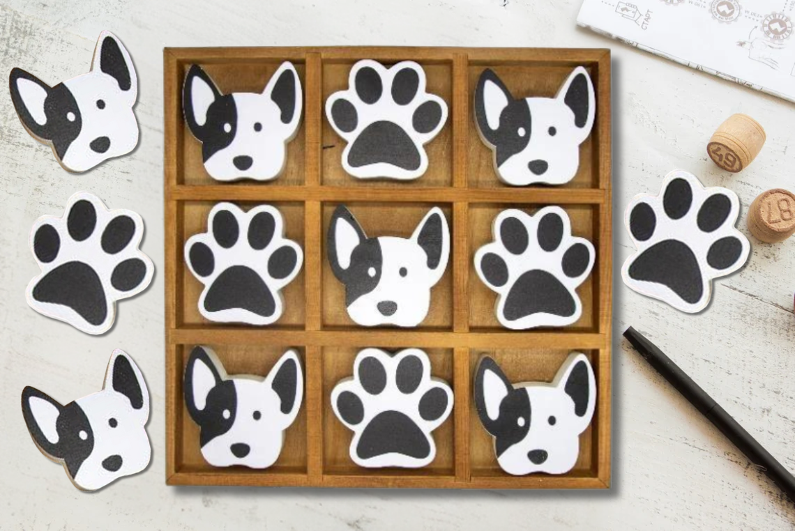 Classic Dog Tic-Tac-Toe Game Set