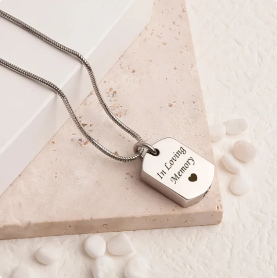 Stainless Steel Urn Memorial Dog Tag