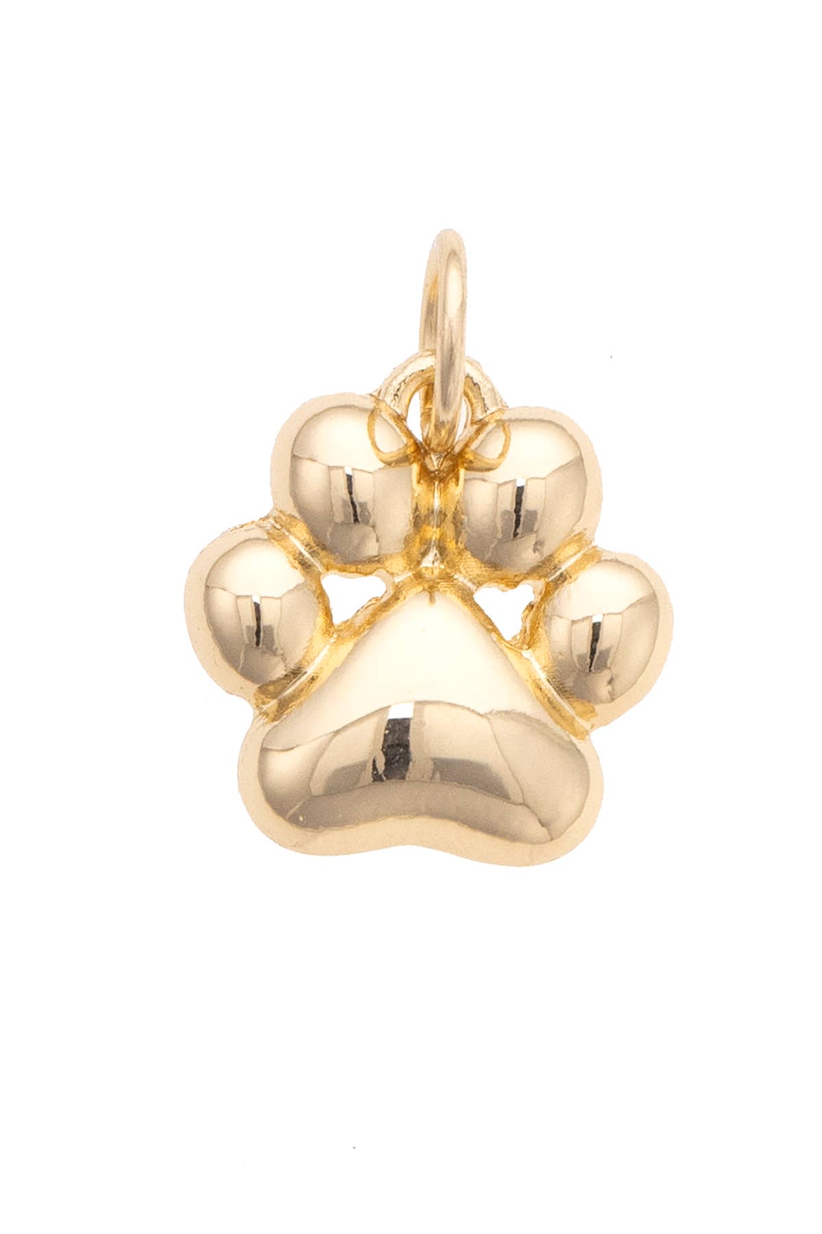 Puffy Paw Charm in Shiny Gold