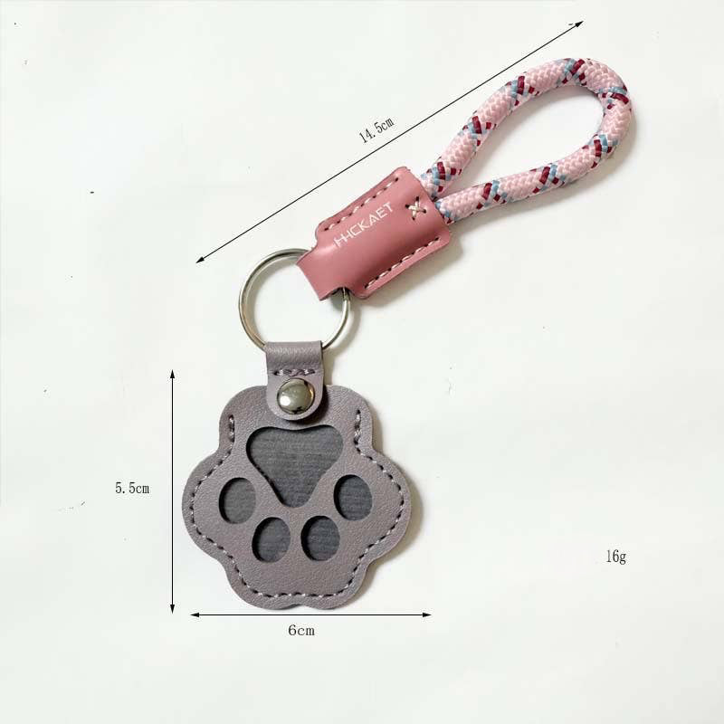Lanyard Pet Keepsake Fur & Photo Paw Keychain
