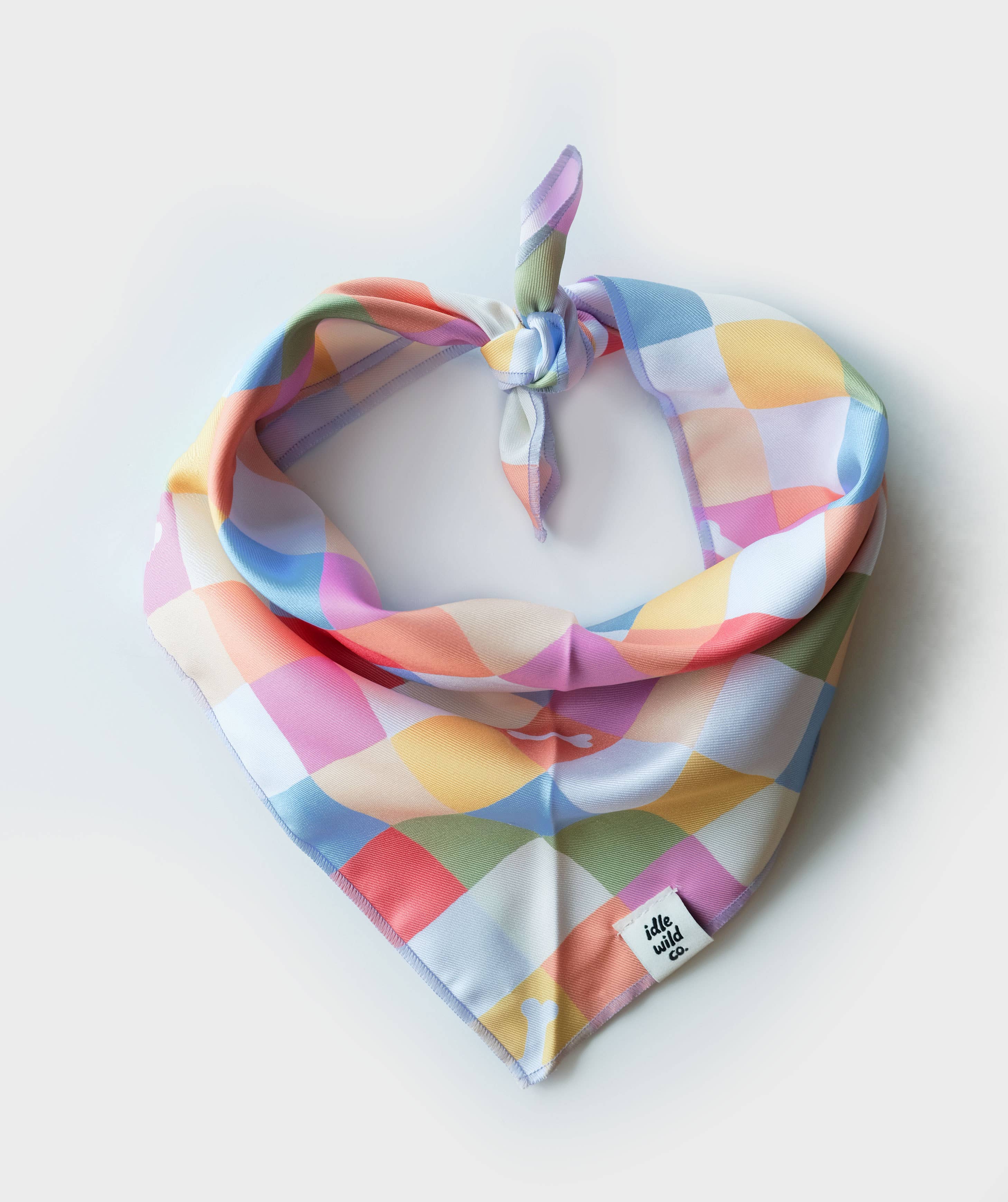 Rainbow Checkered Pet Bandanas