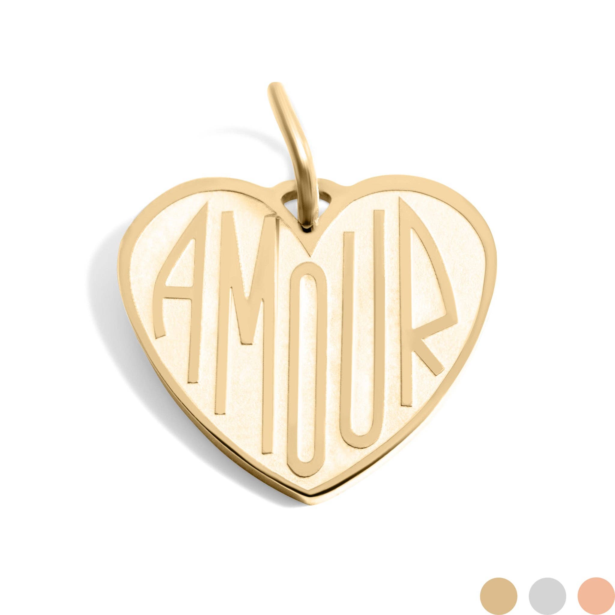 Amour Heart Charm in Gold