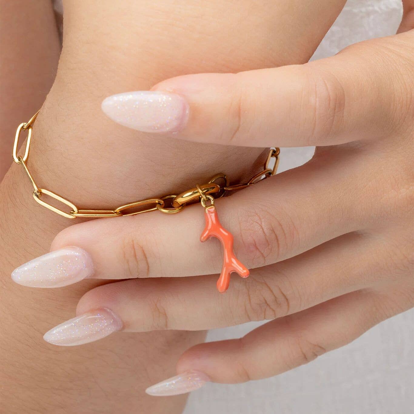 Coral Charm in Gold