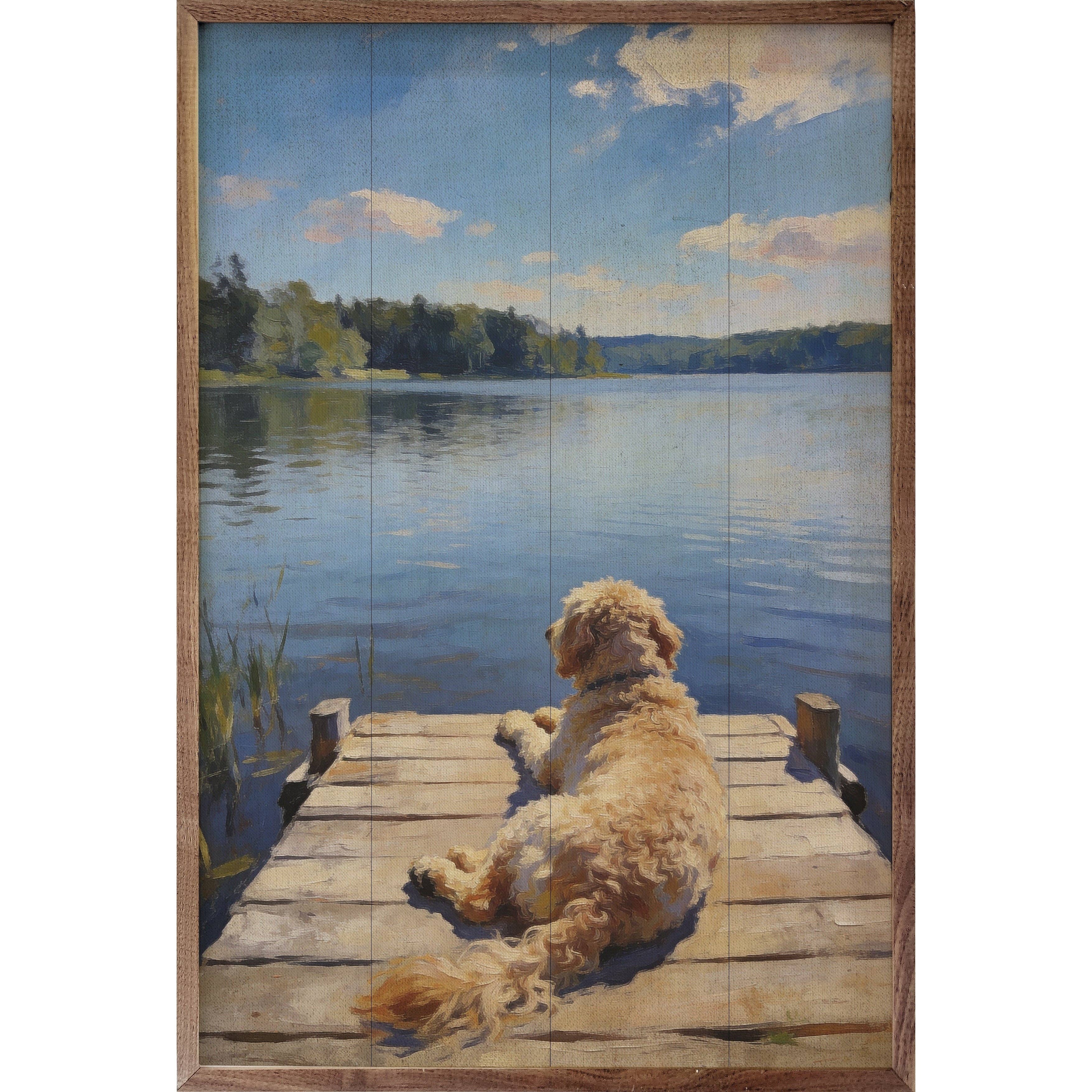 Lakeside Goldendoodle — Framed Wall Art, 5x8