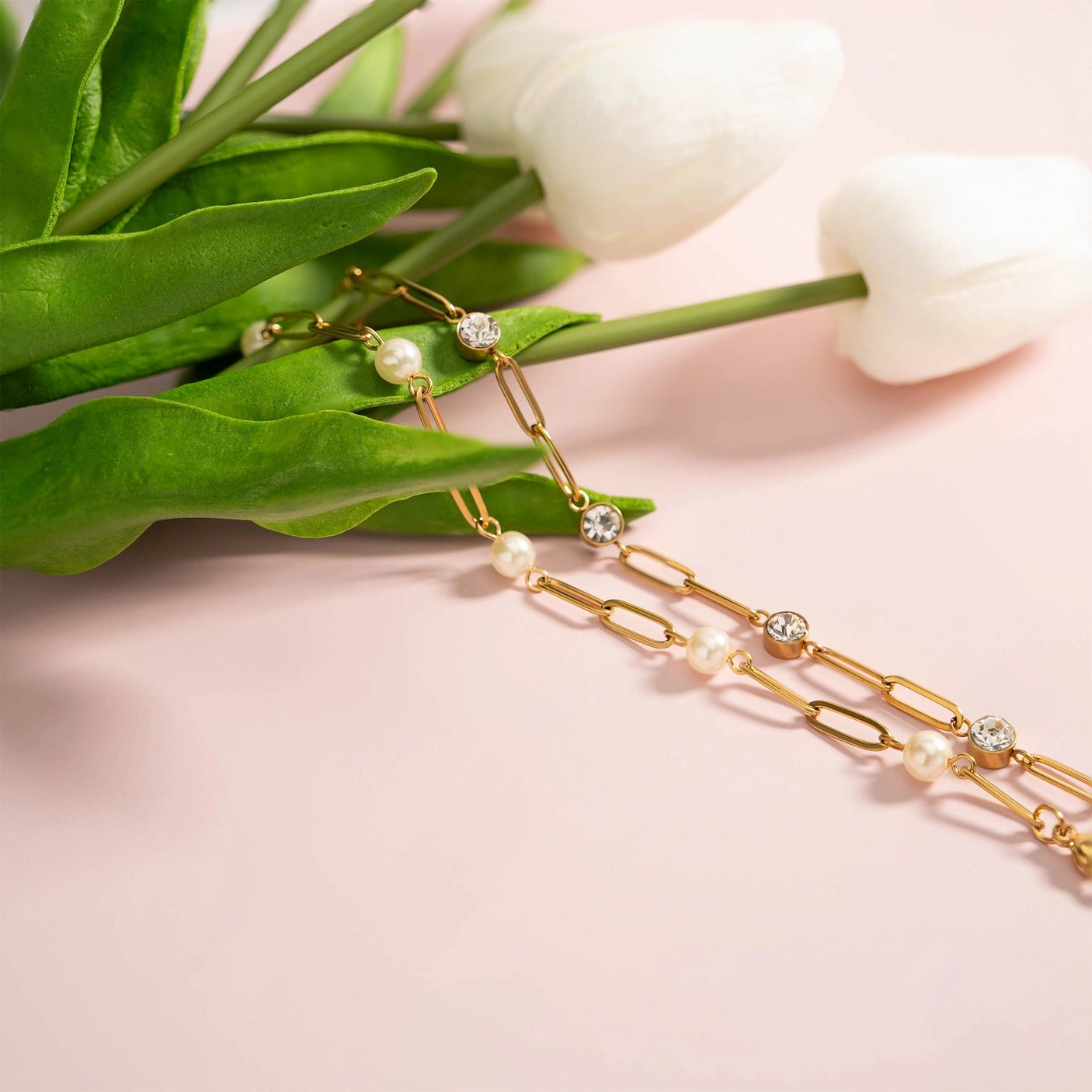 Glimmer Stones Chain Bracelet