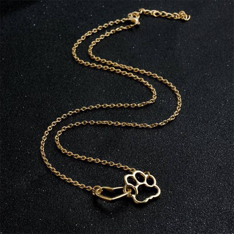 Paw & Heart Interlocking Charm Necklace