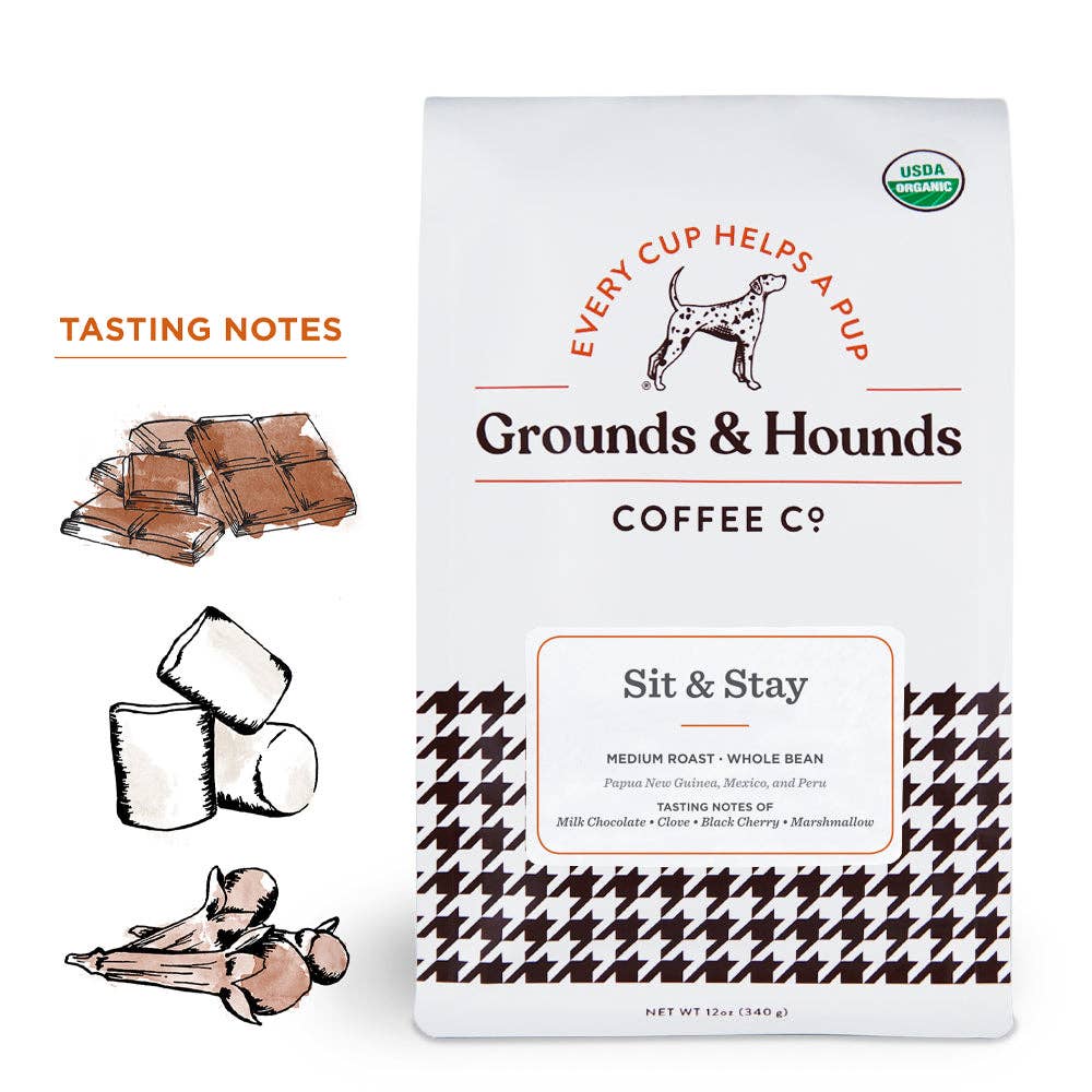 Sit & Stay Medium-Dark Roast by Grounds & Hounds