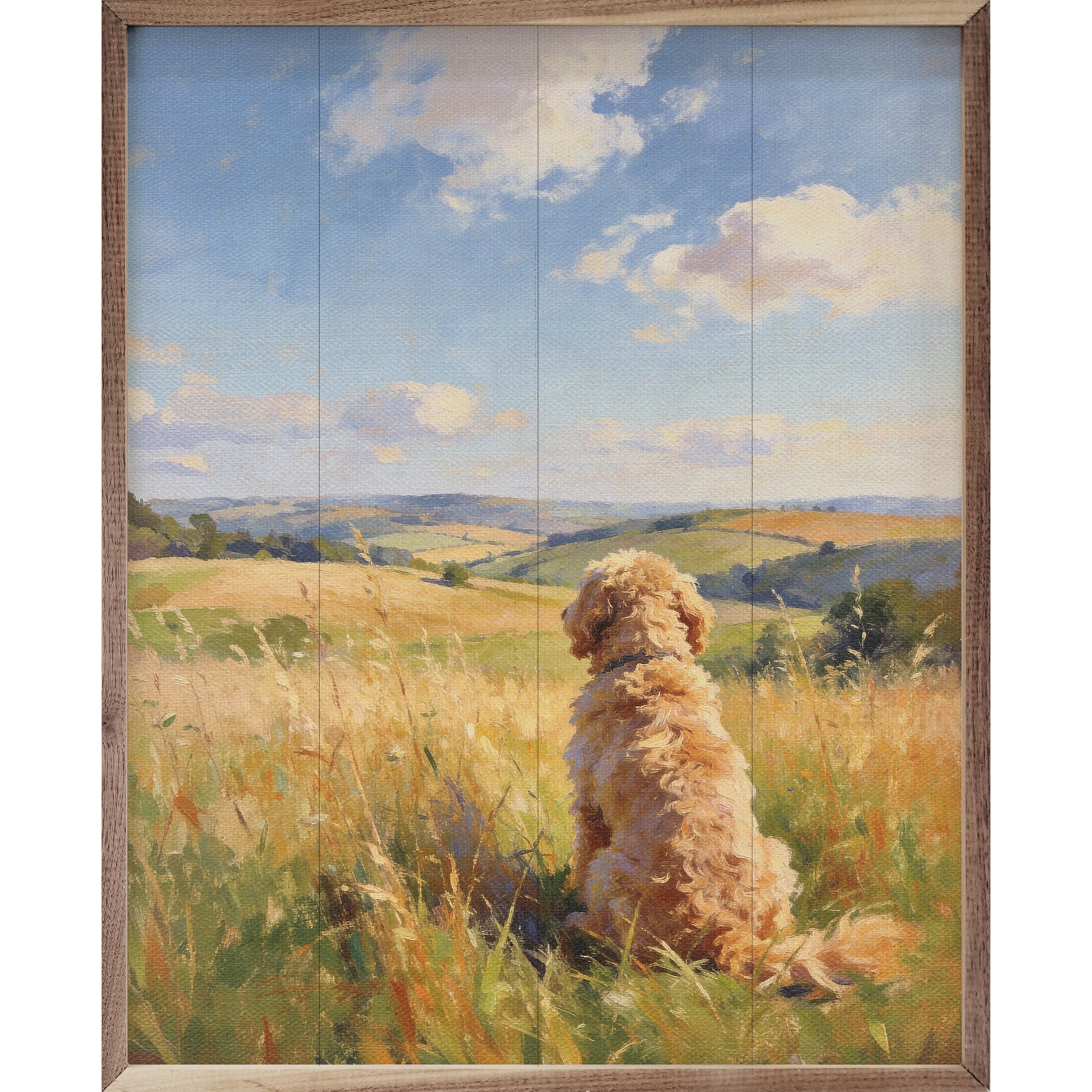 Sunny Day Goldendoodle — Framed Wall Art, 16x20