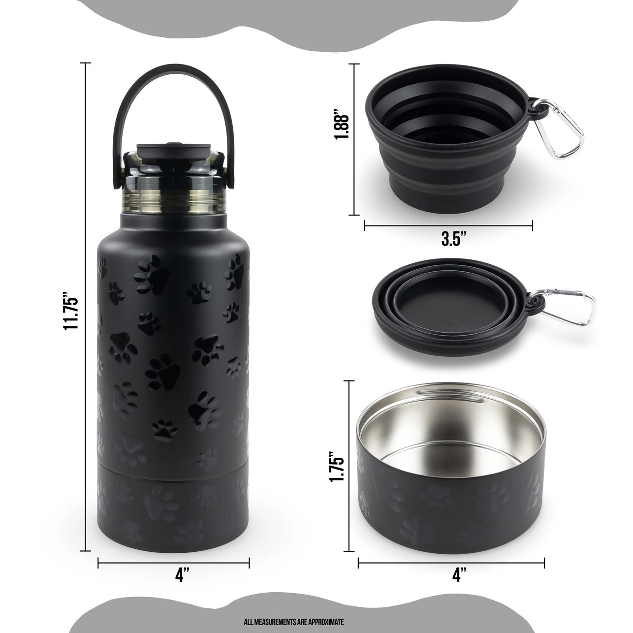 Wonderful Dogs Travel Companion Water Bottle & Bowl Set