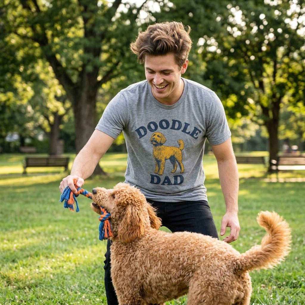 Doodle Dad Men's T Shirt: Light Heather Grey