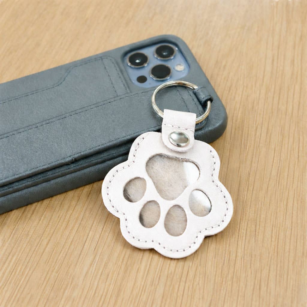 Pet Keepsake Fur & Photo Paw Keychain